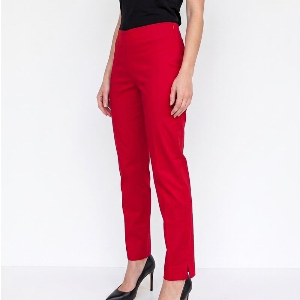Clips More Italy Pants Womens IT 42/S Red Cotton Mid-rise Slim Straight Leg NWT